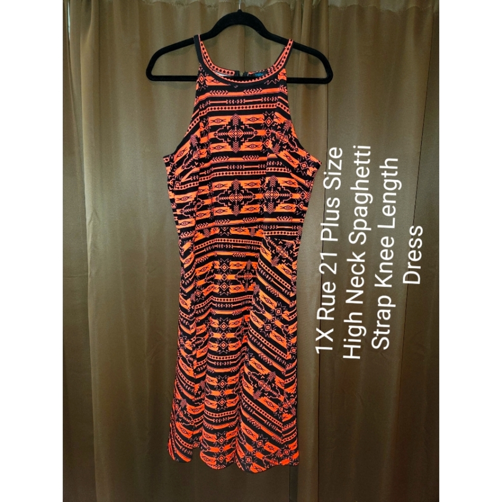 Plus Size high-neck Spaghetti Strap Dress